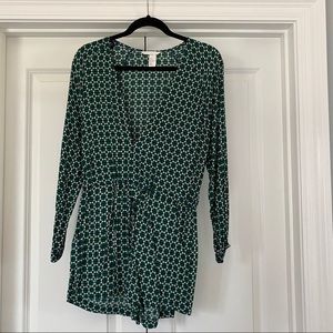 H&M long sleeve pattern romper